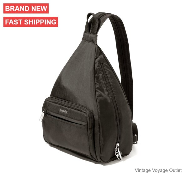 Anti-Theft Convertible Sling Bag Water-Resistant Nylon Crossbody Backpack